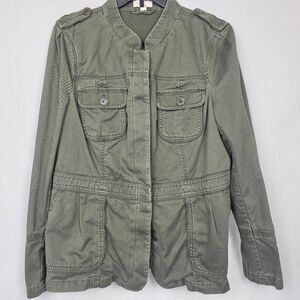 Loft Utility Jacket Green Cotton Womens Large